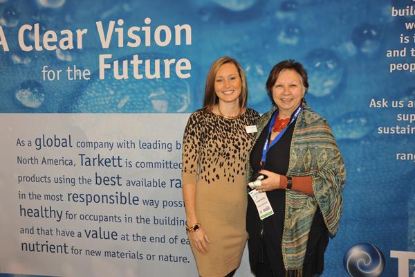 Erin Dempsey Istanbulluoglu with Tandus/Centiva and Diane Martel with Tarkett/Johnsonite