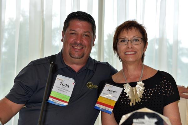 Todd Wade (Bonitz Flooring Group) and Joyce Cavin (Mannington Commercial)