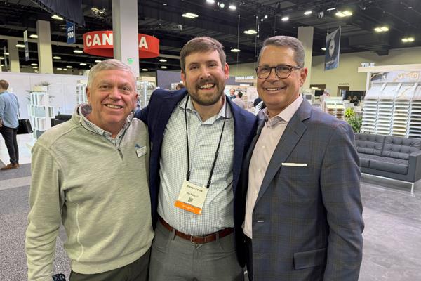 CCA Global's Ron Negley with Daltile's Steven Facca and Patrick Warren