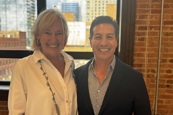 Anne Harr and Hector Narvaez at the Stonepeak showroom