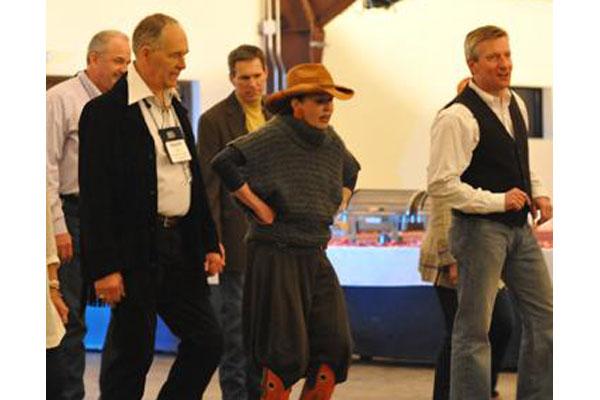 Ralph, Nancy Boe and Piet Dossche do Texas dance