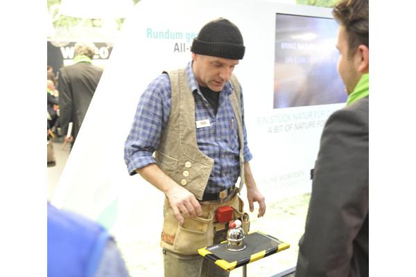 Domotex Magician entertains show attendees