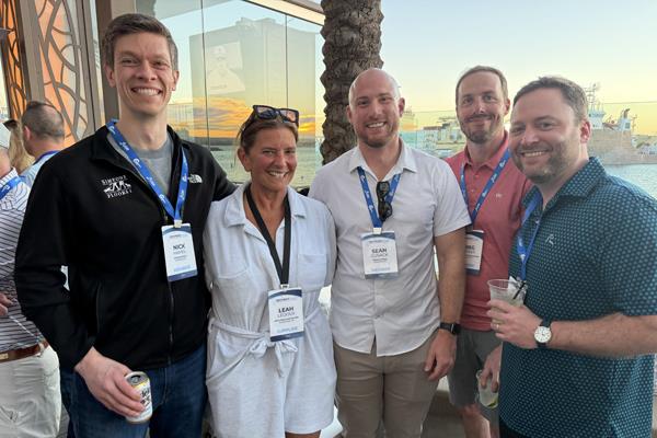 Nick Hamel with Simieone Floors, Leah Ledoux with Contract 180, Sean Cusick with Simieone Floors, Greg Snyder and Mike Webster with Capozza Tile