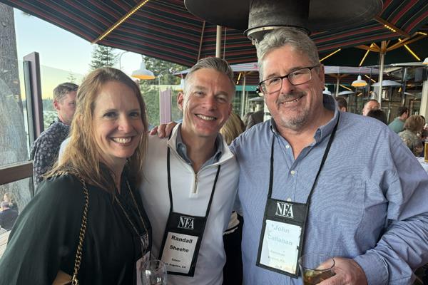 Ambassador Floor's Laura Taylor, Emser's Randall Sheehe and Karndean's John Callahan