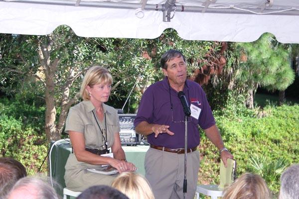 Bev & Vern Montgomery address the audience.
