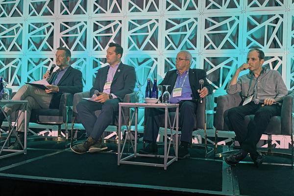 Jonathan North (Mohawk Industries), Nelson Russom (Turner Construction), Jim Whitfield (Mapei) and Alan Solomon (Sawkill Lumber)