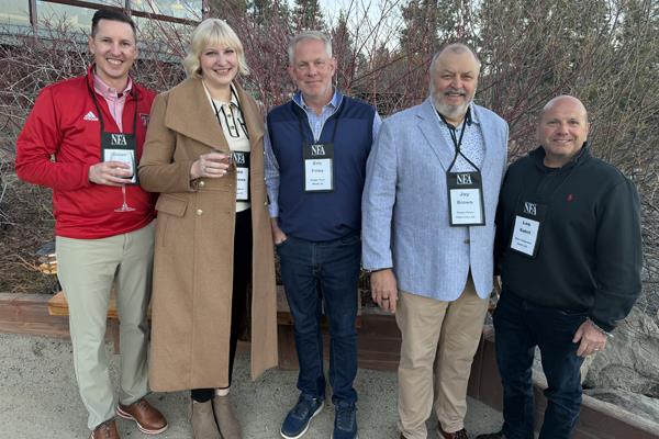 Jason and Anna Andrews with MSI with Happy Floor's Eric Foley and Jay Brown and Shaw Industries Lee Safrit