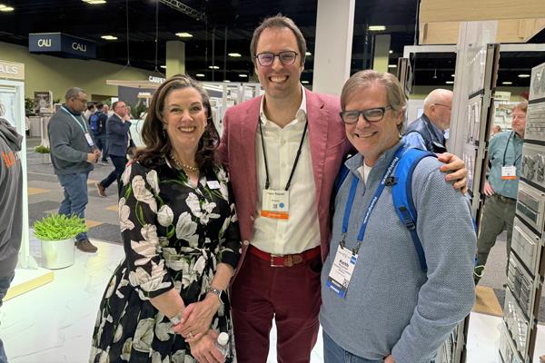 CCA Global's Theresa Fisher, Roomvo's Pawel Rajszel and Keith McCarroll of Feasterville Flooring America