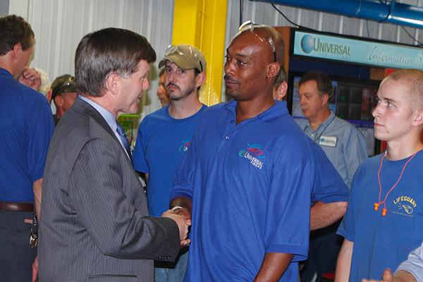 Gov. McDonnell with employee Michael Badgett